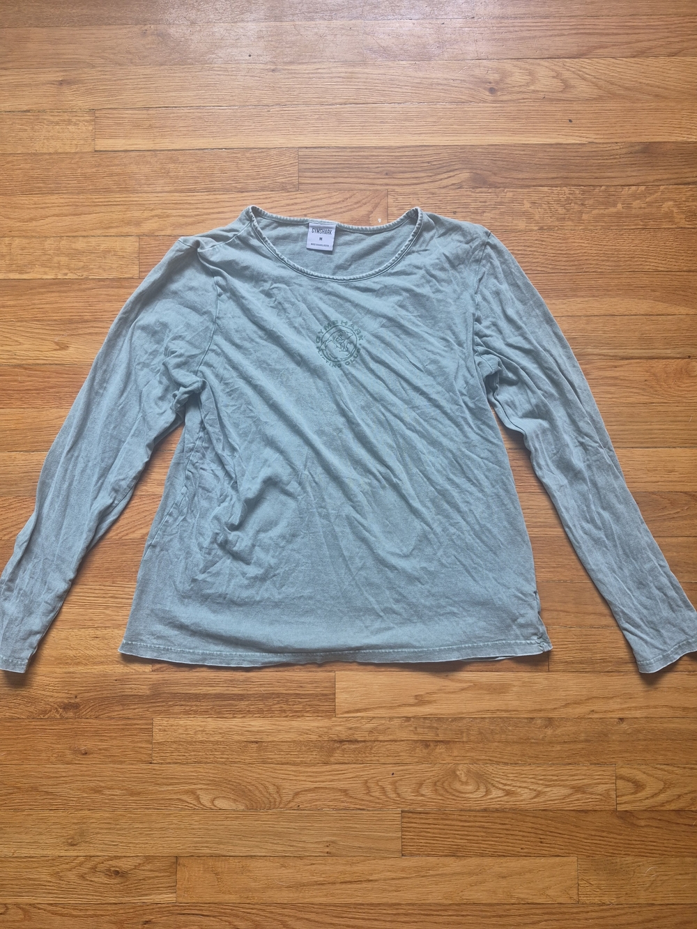 Gymshark Washed Out Mint Green Crewneck Long Sleeve Tee